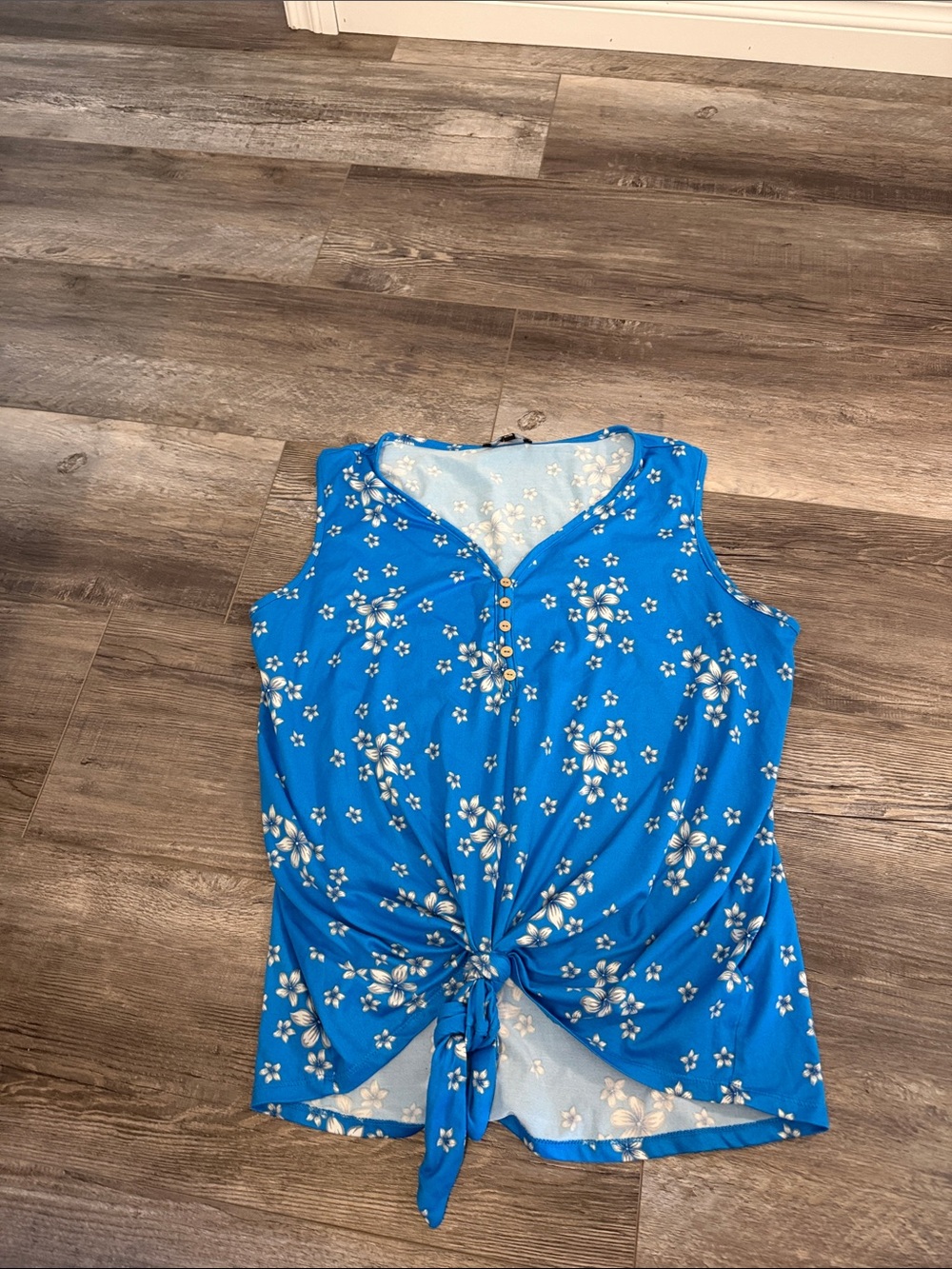 Lily Morgan Light Blue Floral Camisole with Slim Straps